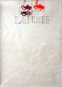 La noche. Témpera y tinta china sobre papel. 65 x 50 cm.