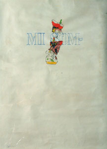 Mi sombra. Collage, témpera y rotulador sobre papel. 65 x 50 cm.